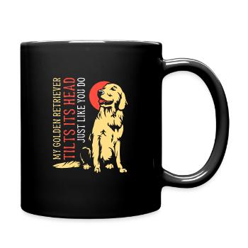 My Golden retriever tilts - Tasse einfarbig - Schwarz - Rechts
