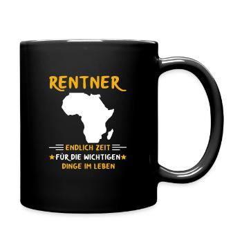 Rentner Rente Rentenbeginn Afrika - Tasse einfarbig - Schwarz - Rechts