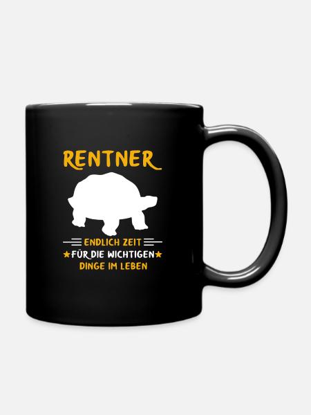 Rentner Rente Rentenbeginn Schildkröte - Tasse einfarbig - Schwarz