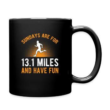 Sundays are for 13.1 miles Half Marathon - Tasse einfarbig - Schwarz - Rechts