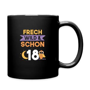 18 Jahre Geburtstag Eule - Tasse einfarbig - Schwarz - Rechts