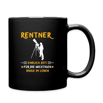Rentner Rente Rentenbeginn Astronomie Weltall - Tasse einfarbig - Schwarz - Rechts