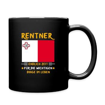 Rentner Rente Rentenbeginn Malta - Tasse einfarbig - Schwarz - Rechts