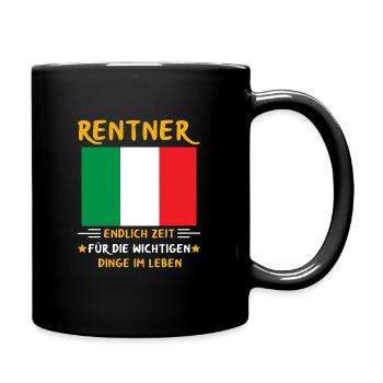 Rentner Rente Rentenbeginn Italien - Tasse einfarbig - Schwarz - Rechts