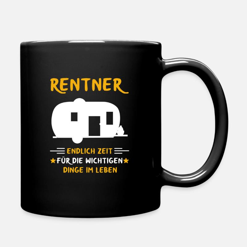 Rentner Rente Rentenbeginn Camping Camper - Tasse einfarbig - Schwarz