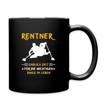 Rentner Rente Rentenbeginn Kanute Kanu - Tasse einfarbig - Schwarz - Rechts