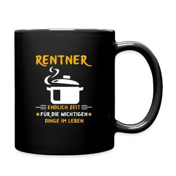 Rentner Rente Rentenbeginn Kochen Koch - Tasse einfarbig - Schwarz - Rechts