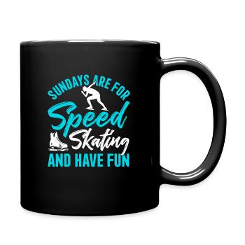 Sundays are for speed skating - Tasse einfarbig - Schwarz - Rechts