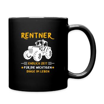 Rentner Rente Rentenbeginn Landwirt Traktor - Tasse einfarbig - Schwarz - Rechts
