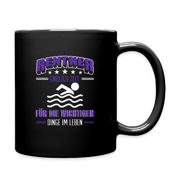 Rentner Rente Rentenbeginn Schwimmen Schwimmer - Tasse einfarbig - Schwarz - Rechts
