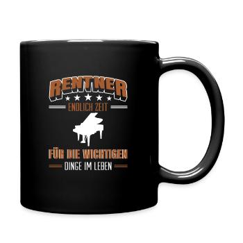 Rentner Rente Rentenbeginn Piano Pianist - Tasse einfarbig - Schwarz - Rechts