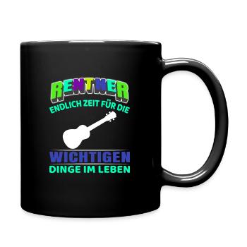 Rentner Rente Rentenbeginn Ukulele - Tasse einfarbig - Schwarz - Rechts