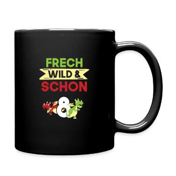 8 Jahre Geburtstag Junge Mädchen Drachen - Tasse einfarbig - Schwarz - Rechts