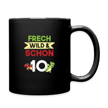 10 Jahre Geburtstag Junge Mädchen Drachen - Tasse einfarbig - Schwarz - Rechts