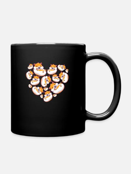 Herz Meerschweinchen - Tasse einfarbig - Schwarz