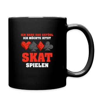 ich möchte jetzt Skat spielen - Tasse einfarbig - Schwarz - Rechts
