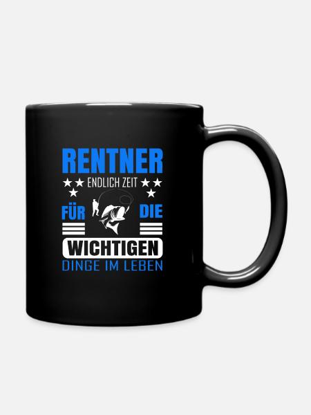 Rentner Rente Rentenbeginn Angeln Angler - Tasse einfarbig - Schwarz