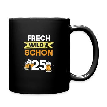 Geschenk 25 Jahre Geburtstag Bier Biertrinker - Tasse einfarbig - Schwarz - Rechts