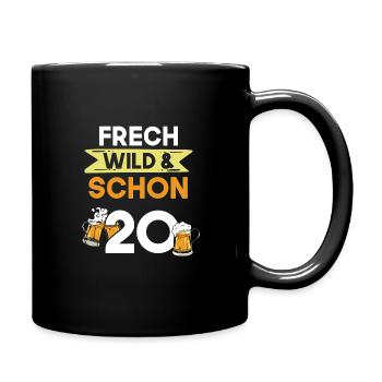 Geschenk 20 Jahre Geburtstag Bier Biertrinker - Tasse einfarbig - Schwarz - Rechts