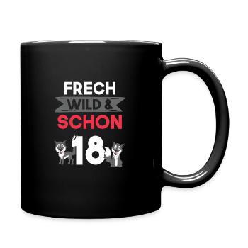 18 Jahre Geburtstag Wolf - Tasse einfarbig - Schwarz - Rechts
