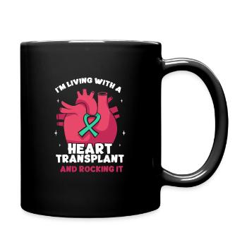 I'm Living With A heart Transplant And Rocking It - Tasse einfarbig - Schwarz - Rechts