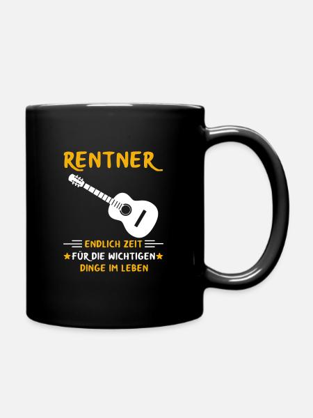 Rentner Rente Rentenbeginn Gitarre Gitarrist - Tasse einfarbig - Schwarz