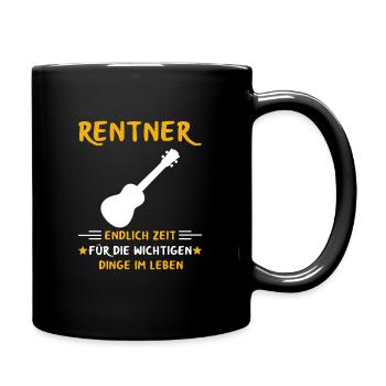 Rentner Rente Rentenbeginn Ukulele - Tasse einfarbig - Schwarz - Rechts