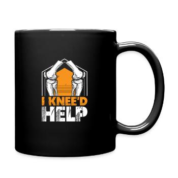 I Knee'd help - Tasse einfarbig - Schwarz - Rechts