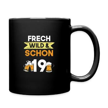 19 Jahre Geburtstag Bier Biertrinker - Tasse einfarbig - Schwarz - Rechts