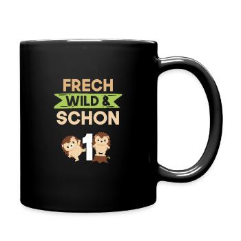Geschenk 1 Jahr Geburtstag Igel - Tasse einfarbig - Schwarz - Rechts