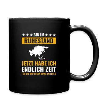 Rentner Rente Rentenbeginn Asien - Tasse einfarbig - Schwarz - Rechts