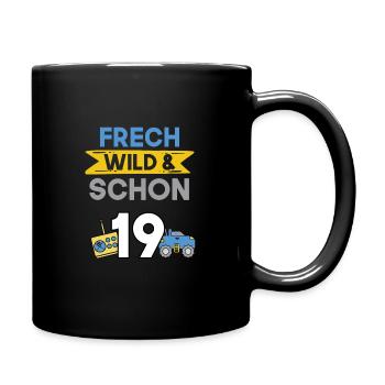 19 Jahre Geburtstag Spielzeug Auto - Tasse einfarbig - Schwarz - Rechts