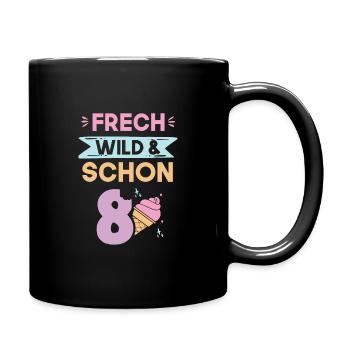 8 Jahre Geburtstag Junge Mädchen Eis essen - Tasse einfarbig - Schwarz - Rechts
