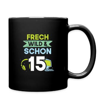 15 Jahre Geburtstag Junge Mädchen Gamer Gaming - Tasse einfarbig - Schwarz - Rechts