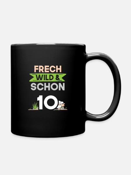 10 Jahre Geburtstag Junge Mädchen Schaf - Tasse einfarbig - Schwarz