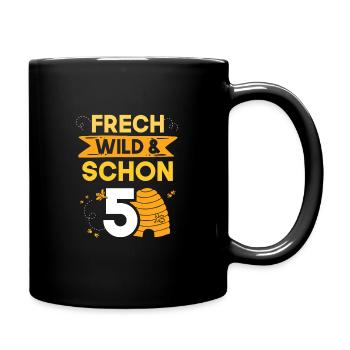 5 Jahre Geburtstag Junge Mädchen Imker Biene - Tasse einfarbig - Schwarz - Rechts