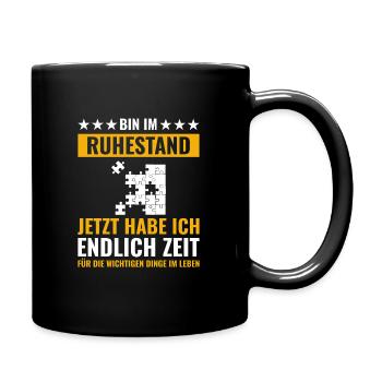 Rentner Rente Rentenbeginn Puzzeln - Tasse einfarbig - Schwarz - Rechts