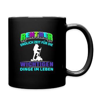 Rentner Rente Rentenbeginn Wandern Wanderer - Tasse einfarbig - Schwarz - Rechts