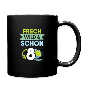 8 Jahre Geburtstag Junge Mädchen Gamer Gaming - Tasse einfarbig - Schwarz - Rechts