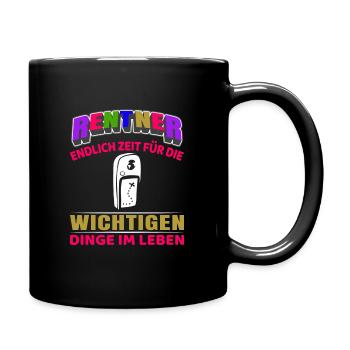 Rentner Rente Rentenbeginn Geocaching - Tasse einfarbig - Schwarz - Rechts