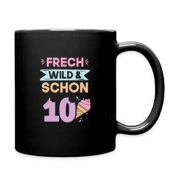 10 Jahre Geburtstag Junge Mädchen Eis essen - Tasse einfarbig - Schwarz - Rechts