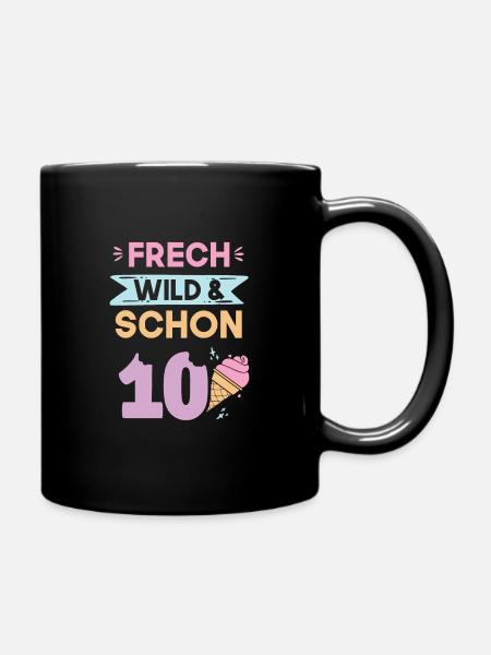 10 Jahre Geburtstag Junge Mädchen Eis essen - Tasse einfarbig - Schwarz
