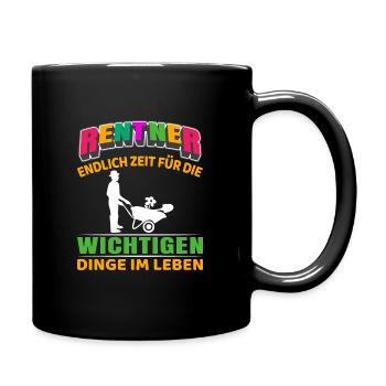 Rentner Rente Rentenbeginn Garten Gärtner - Tasse einfarbig - Schwarz - Rechts