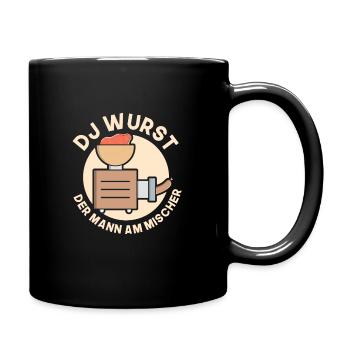 Dj wurst der mann am mischer Metzger - Tasse einfarbig - Schwarz - Rechts