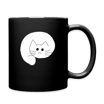 Katze weiss 1 - Tasse einfarbig - Schwarz - Rechts
