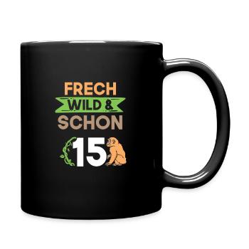 15 Jahre Geburtstag Junge Mädchen Affe - Tasse einfarbig - Schwarz - Rechts