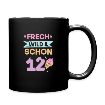 12 Jahre Geburtstag Junge Mädchen Eis essen - Tasse einfarbig - Schwarz - Rechts