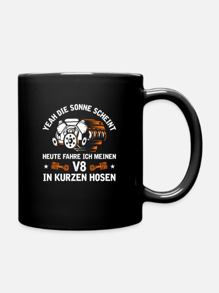 8 Zylinder Tuner Tuning V8 - Tasse einfarbig - Schwarz