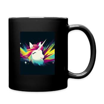 Einhorn Regenbogen Fantasy Design Cartoon 2 - Tasse einfarbig - Schwarz - Rechts
