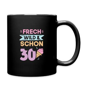 Geschenk 30 Jahre Geburtstag Eis essen - Tasse einfarbig - Schwarz - Rechts